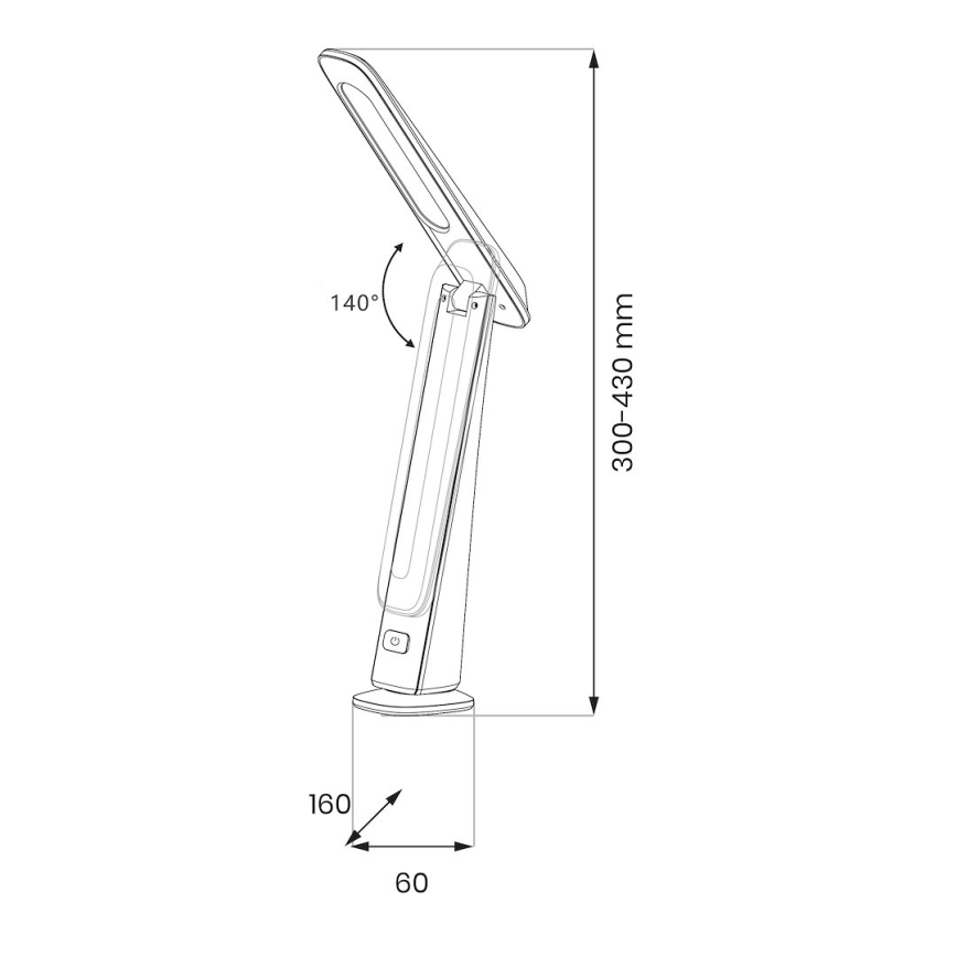 LED димируема акумулаторна настолна лампа TOP LED/4W/5V 1800 mAh 3000/4000/5000K кафява/черна