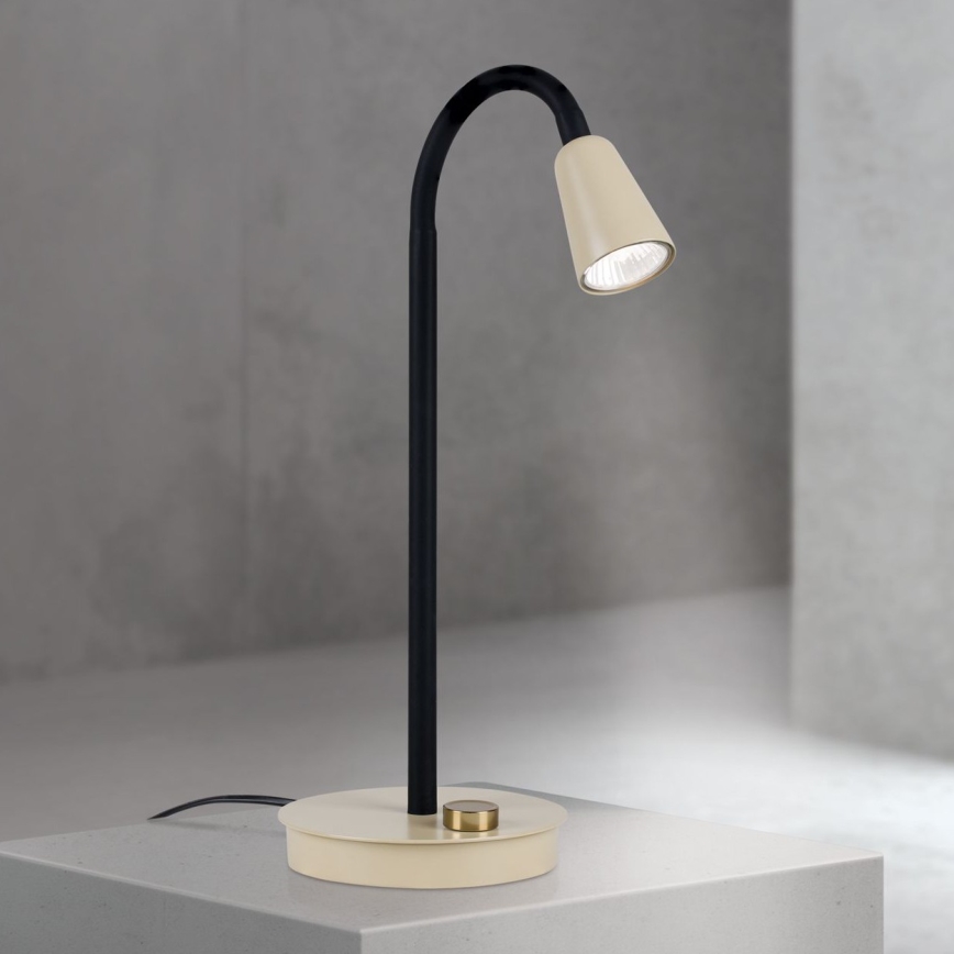 Димируема гъвкава настолна лампа DOTTY 1xGU10/10W/230V бежова/черна