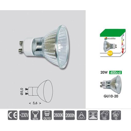 Димируема индустриална крушка GU10/20W/230V 2600K - Ecolite