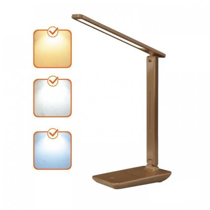 Димируема LED настолна лампа NOBLITE N LED/7W/230V 3000/4000/6500K, кафява
