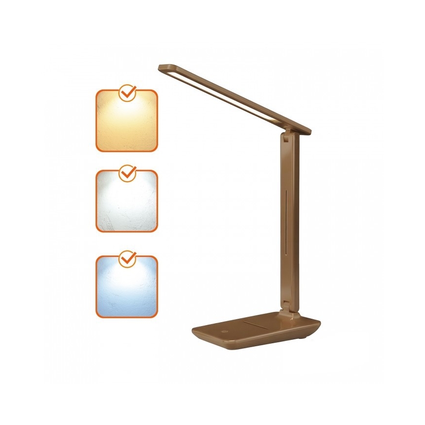 Димируема LED настолна лампа NOBLITE N LED/7W/230V 3000/4000/6500K, кафява