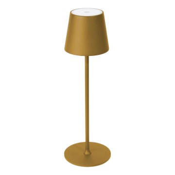 Димируема LED настолна лампа за външна употреба, презареждаема, LED/4W/4000 mAh, 3000/4000/5500K, IP44, златна