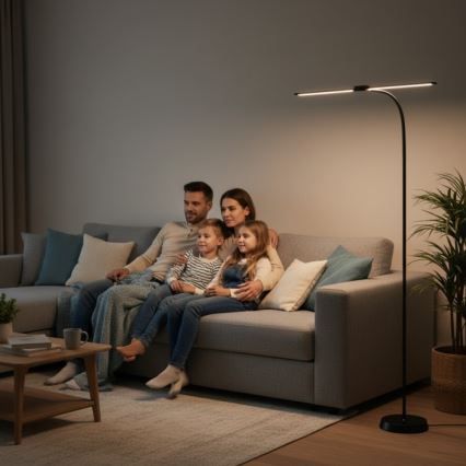 Димируема LED подова лампа TEILO LED/14W/230V 3000/4000/6000K черна