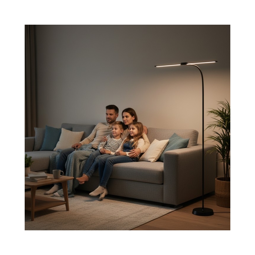 Димируема LED подова лампа TEILO LED/14W/230V 3000/4000/6000K черна