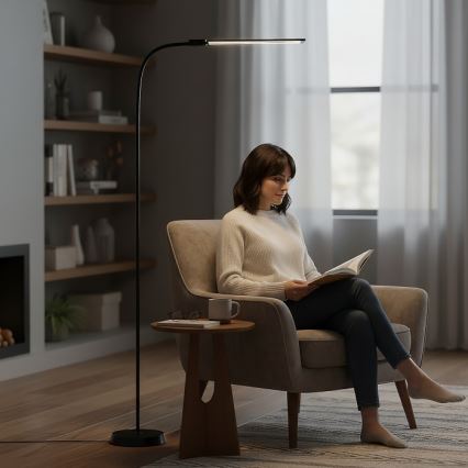 Димируема LED подова лампа TEILO LED/14W/230V 3000/4000/6000K черна