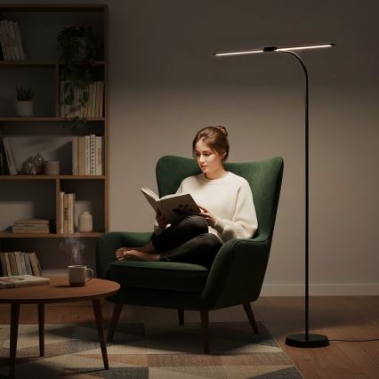 Димируема LED подова лампа TEILO LED/14W/230V 3000/4000/6000K черна