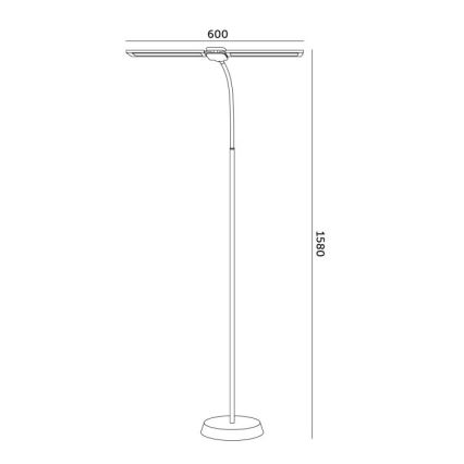 Димируема LED подова лампа TEILO LED/14W/230V 3000/4000/6000K черна