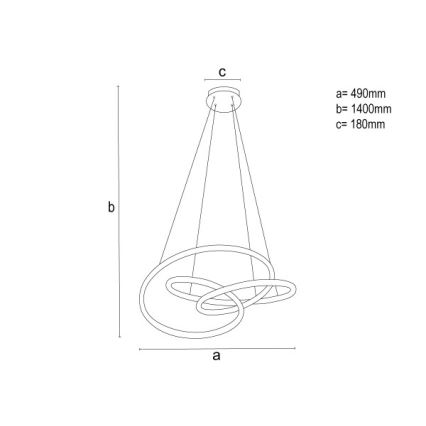 LED Димируем полилей на кабел LED/85W/230V 3000-6500K Ø49 см + дистанционно управление