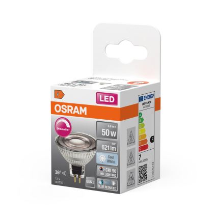 LED димируема рефлекторна крушка MR16 GU5,3/6,8W/12V 4000K 36° CRI 90 - Osram