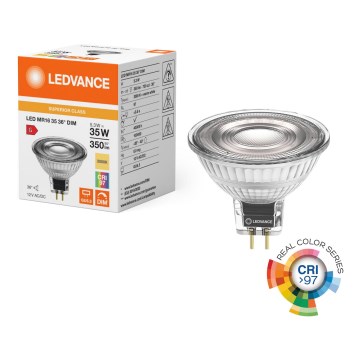 Димируема LED рефлекторна крушка MR16 GU5,3/5,3W/12V 3000K 36° CRI 97 - Ledvance