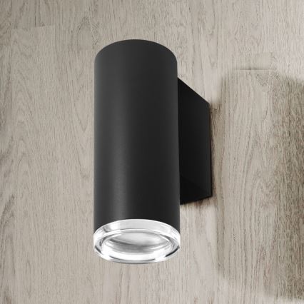 LED RGBW димируемо стенно осветително тяло за баня TURYN 1xGU10/4,8W/230V 3000K IP44 черно + дистанционно управление