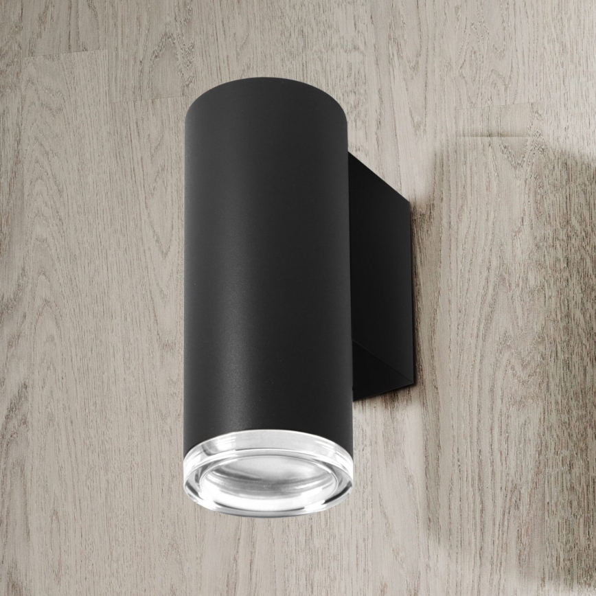 LED RGBW димируемо стенно осветително тяло за баня TURYN 1xGU10/4,8W/230V 3000K IP44 черно + дистанционно управление