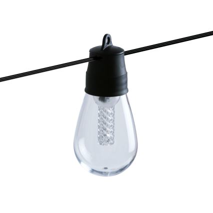 Соларна LED гирлянда с възможност за димиране 25xLED/1,5W/3,7/5V 2700-10000K 2200 mAh 15 m IP65 черна + дистанционно управление
