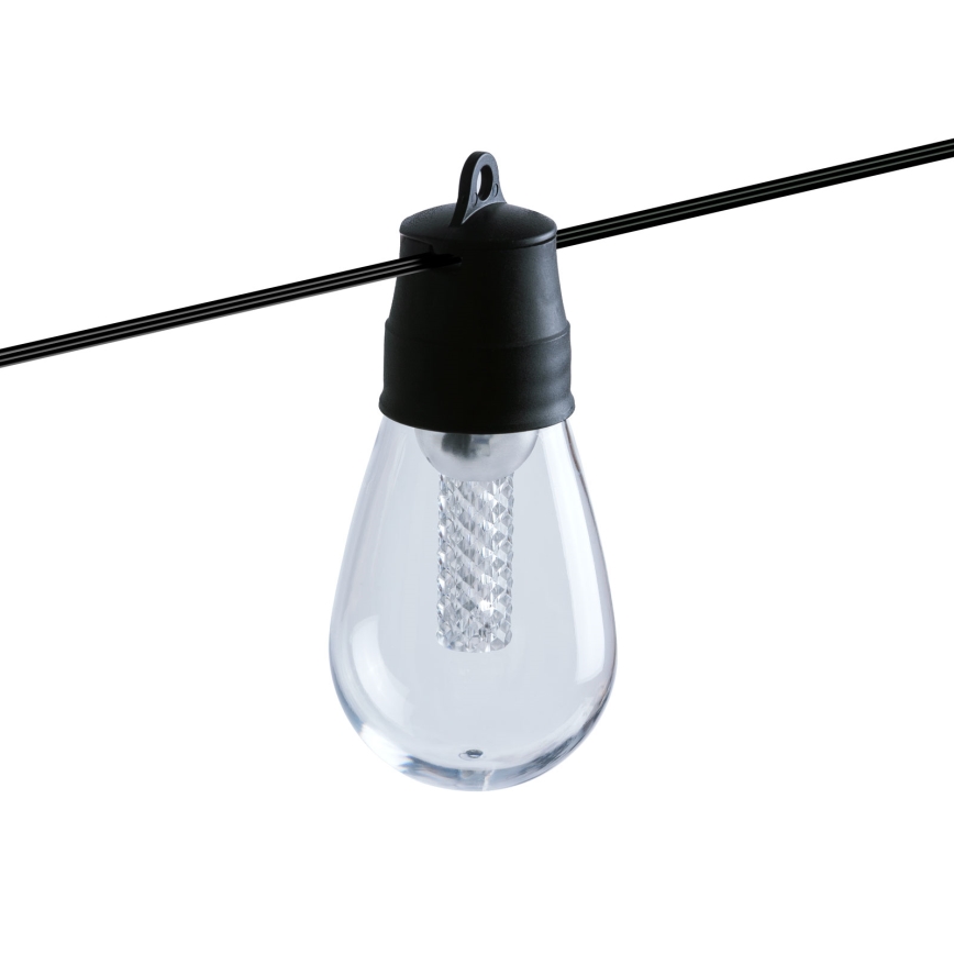 Соларна LED гирлянда с възможност за димиране 25xLED/1,5W/3,7/5V 2700-10000K 2200 mAh 15 m IP65 черна + дистанционно управление