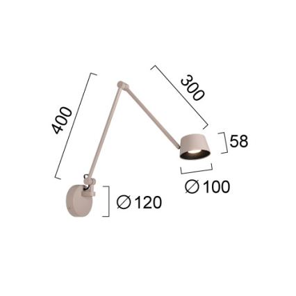 Димируема LED стенна лампа SAVINA LED/9W/230V бежова
