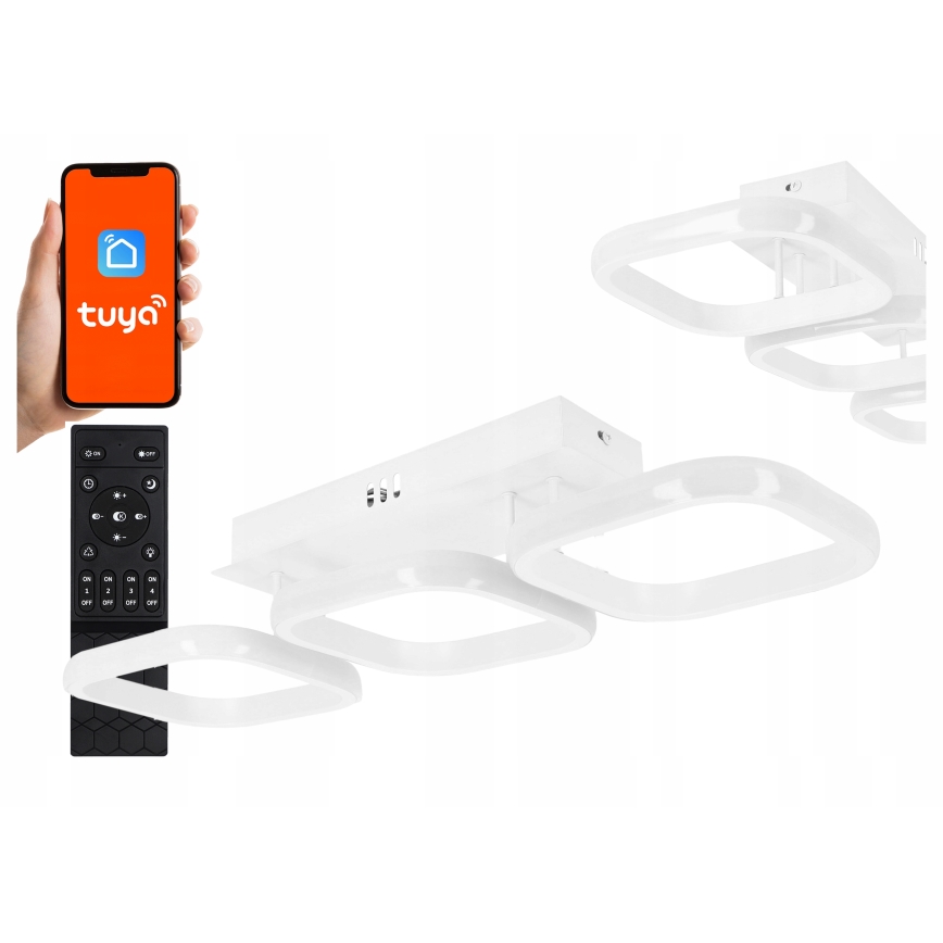 Димируемо LED таванно осветително тяло LED/33W/230V 3000-6500K бяло Wi-Fi Tuya + дистанционно управление