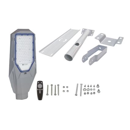 Димируема LED улична лампа със сензор за здрач и соларен панел LED/200W/20000 mAh 6500K IP65 сива