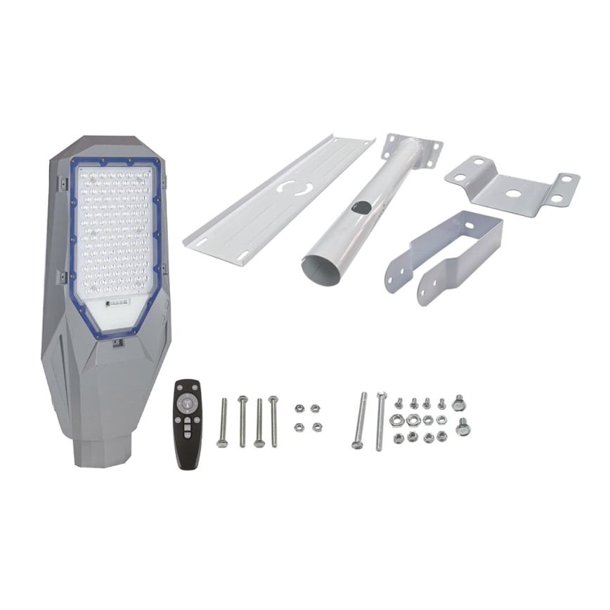 Димируема LED улична лампа със сензор за здрач и соларен панел LED/200W/20000 mAh 6500K IP65 сива