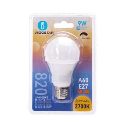 Димируема LED крушка A60 E27/9W/230V 2700K - Aigostar