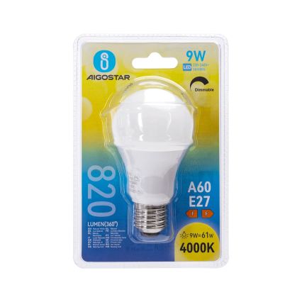 Димируема LED крушка A60 E27/9W/230V 4000K - Aigostar