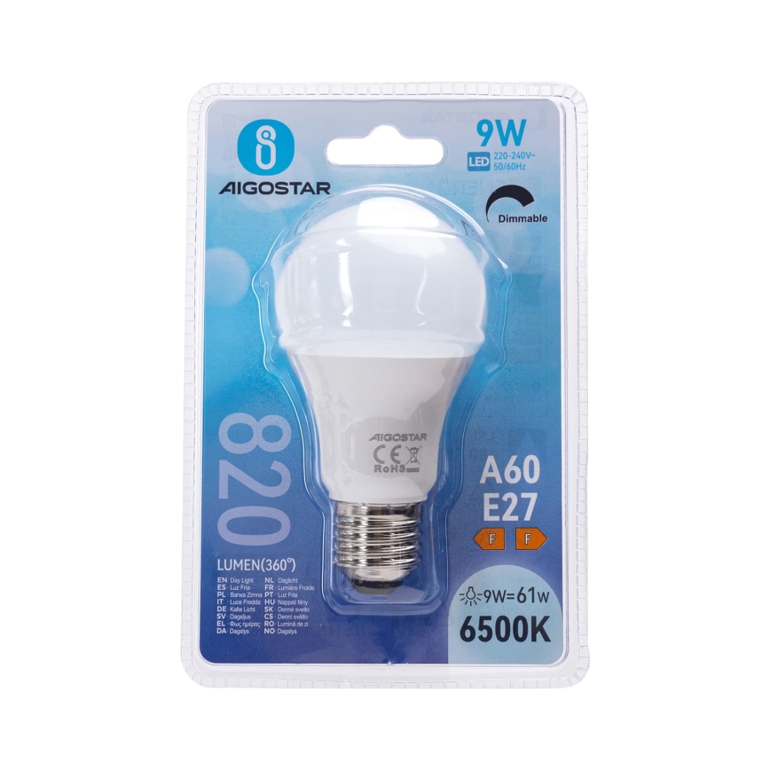 Димируема LED крушка A60 E27/9W/230V 6500K - Aigostar