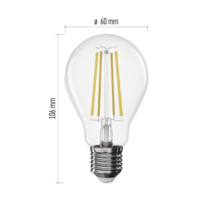 Димируема LED крушка FILAMENT A60 E27/7,5W/230V 4000K