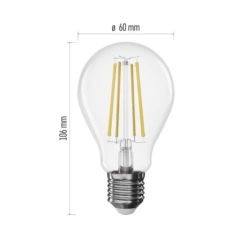 Димируема LED крушка FILAMENT A60 E27/7,5W/230V 4000K
