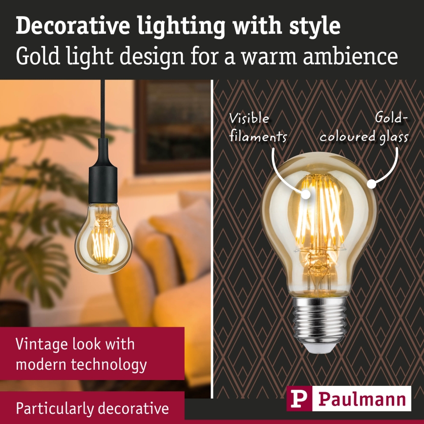 Димируема LED крушка FILAMENT E27/6W/230V 1700K - Paulmann 28522