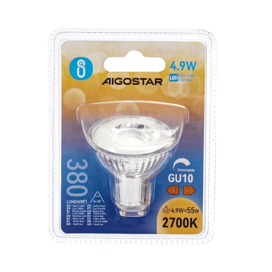 Димируема LED крушка GU10/4,9W/230V 2700K - Aigostar