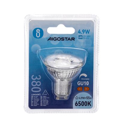 Димируема LED крушка GU10/4,9W/230V 6500K - Aigostar