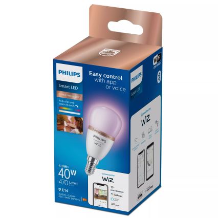 LED RGB димируема крушка Philips SMART P45 E14/4,9W/230V 2200-6500K CRI 90