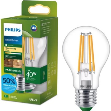 Димируема LED крушка ULTRAEFFICIENT VINTAGE Philips A60 E27/2,3W/230V 2700K