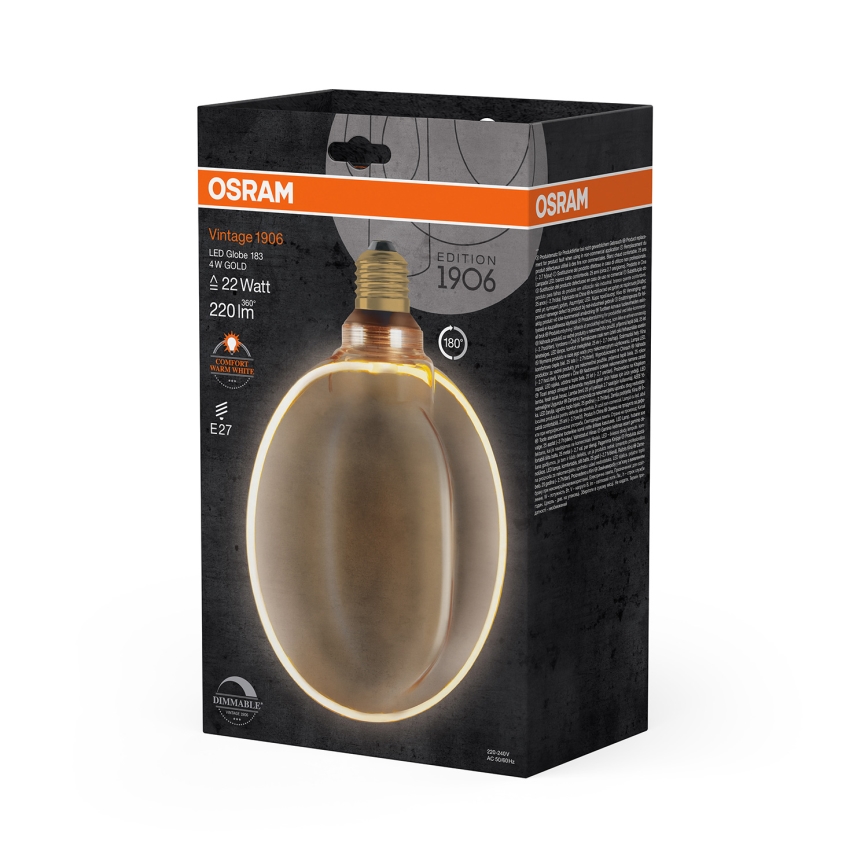 Димируема LED крушка VINTAGE E27/4W/230V 1800K златна - Osram