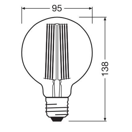 Димируема LED крушка VINTAGE FILAMENT E27/11W/230V 1800K - Osram
