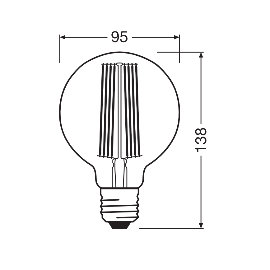 Димируема LED крушка VINTAGE FILAMENT E27/11W/230V 1800K - Osram