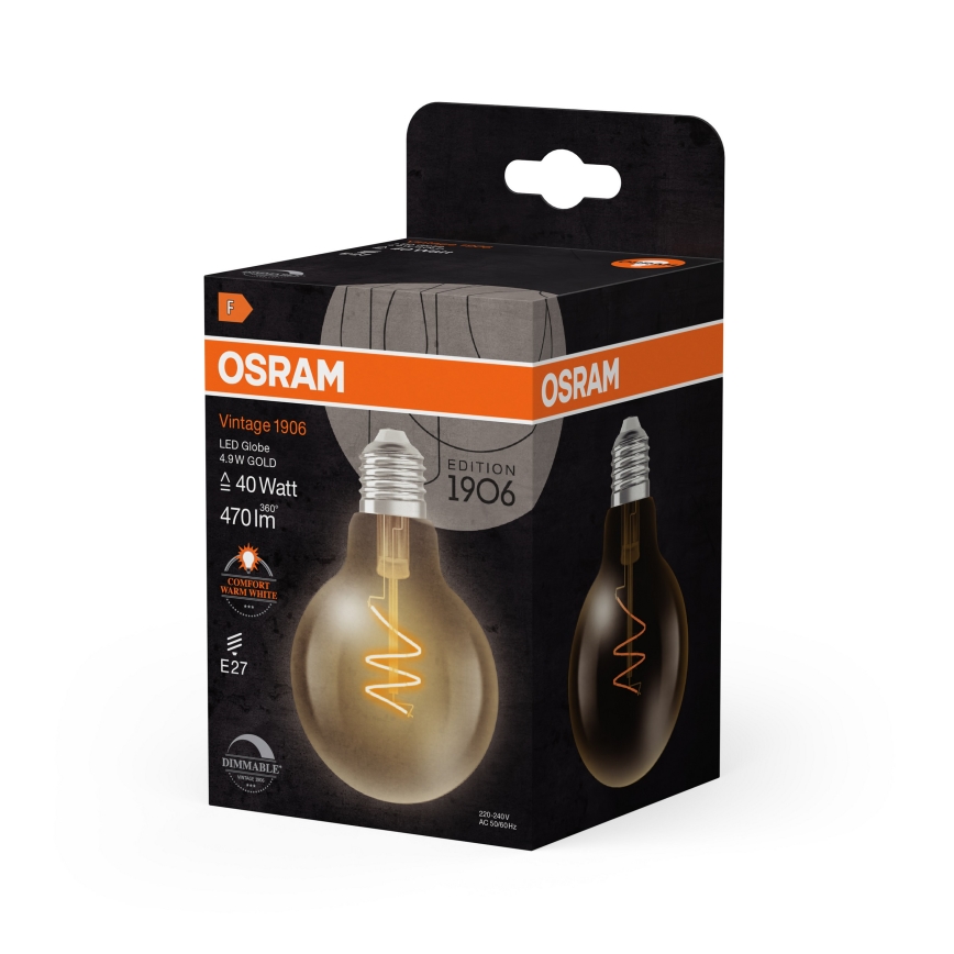 Димируема LED крушка VINTAGE FILAMENT E27/4,9W/230V 2200K CRI 90 - Osram