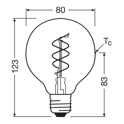 Димируема LED крушка VINTAGE FILAMENT E27/4,9W/230V 2200K CRI 90 - Osram