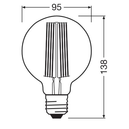 Димируема LED крушка VINTAGE FILAMENT E27/5,8W/230V 2200K - Osram