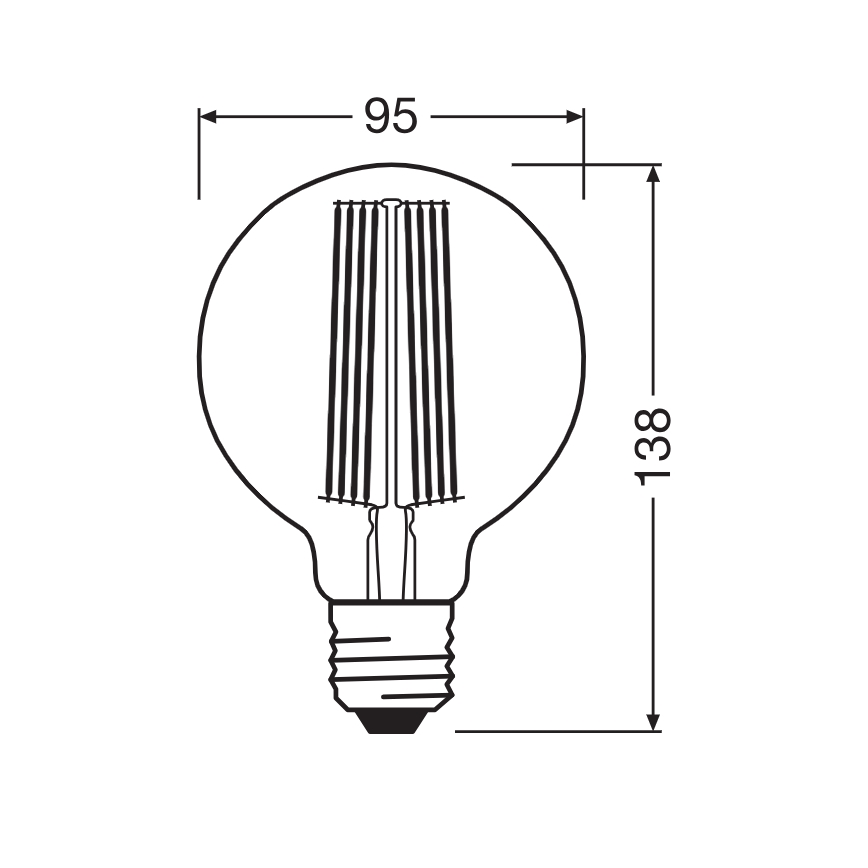 Димируема LED крушка VINTAGE FILAMENT E27/5,8W/230V 2200K - Osram