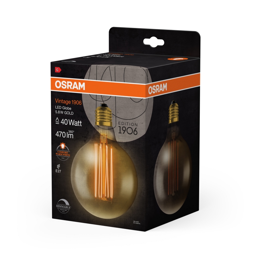 Димируема LED крушка VINTAGE FILAMENT E27/5,8W/230V 2200K - Osram