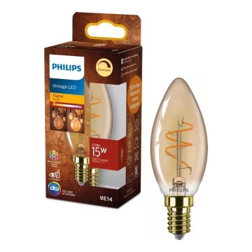 Димируема LED крушка VINTAGE Philips B35 E14/2,7W/230V 1800K CRI 90