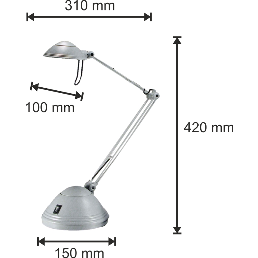 Димируема Настолна лампа ELA 1xGY6,35/50W/230V/12V сива