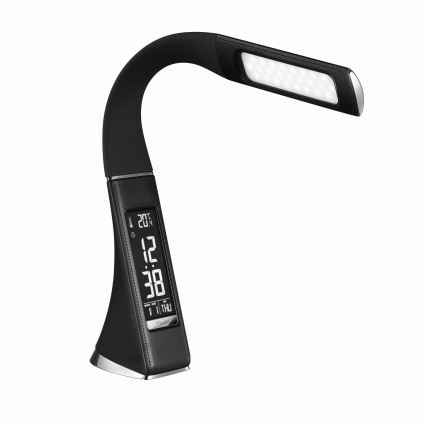 Сензорна димируема LED настолна лампа с дисплей, 10W/5V, черна