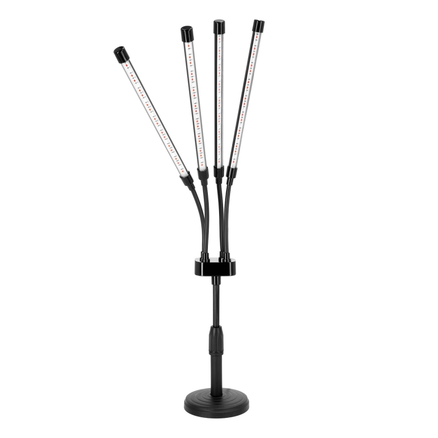 LED гъвкава настолна лампа с регулируема яркост за отглеждане на растения VITARO 4xLED/10W/230V черна