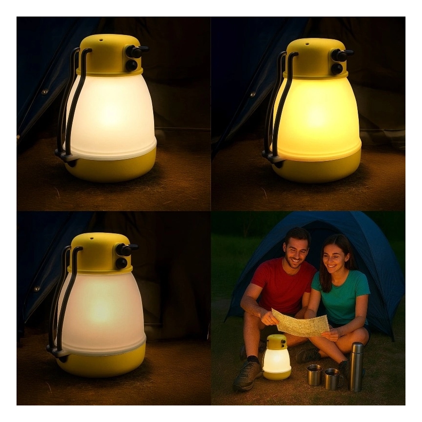 Димируема преносима акумулаторна LED лампа с функция powerbank LUMINA MINIO LED/5V 1800 mAh IP44 жълта