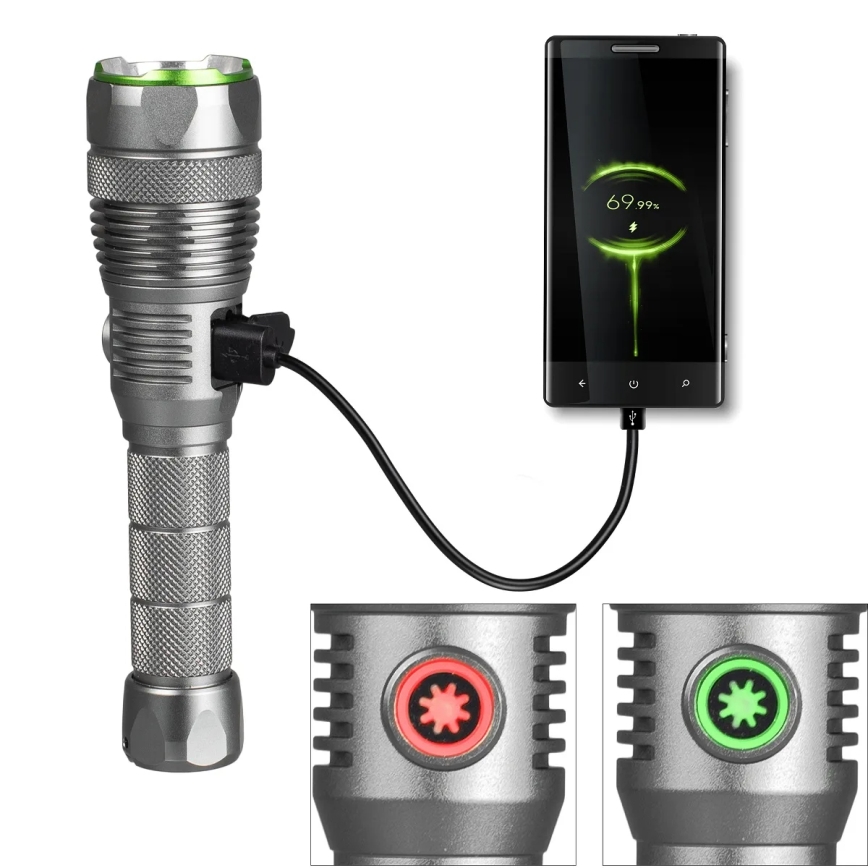 LED димируема презареждаема фенерна лампа с функция на външна батерия (powerbank) LED/30W/5V IPX7 3000 lm 4000 mAh