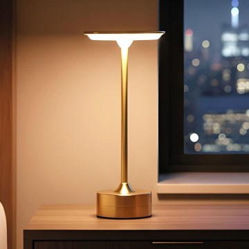 Димируема презареждаема LED настолна лампа NEW YORK LED/1,8W/5V 2700K/4000K/6500K 1200 mAh златна