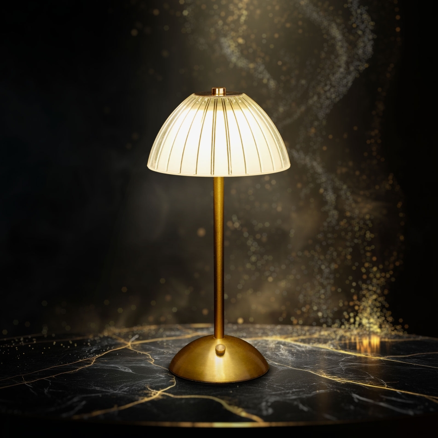 Димируема презареждаема настолна LED лампа PARIS LED/2W/5V 2700K/4000K/6500K 800 mAh, златна