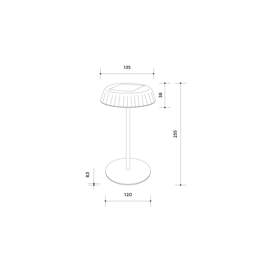 Димируема соларна презареждаща се LED настолна лампа VIVIEN LED/3W/5V 2700K 1600 mAh IP54 черна