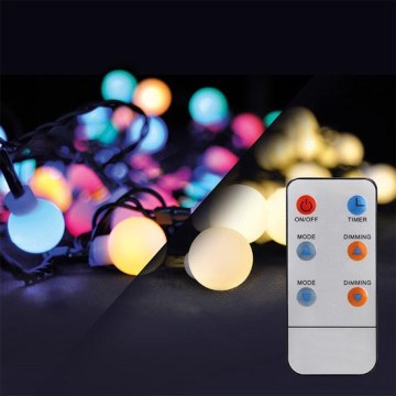 Димируема RGB LED външна гирлянда 200xLED/8 функции 25 m IP44 + дистанционно управление